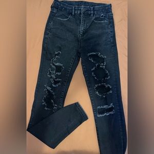 American Eagle Black skinny Jeans with rips